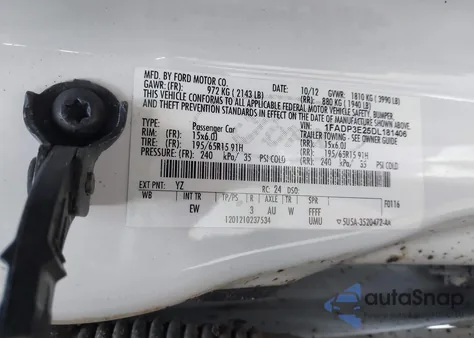 2013 Ford Focus S from USA, damaged, VIN 1FADP3E25DL181406